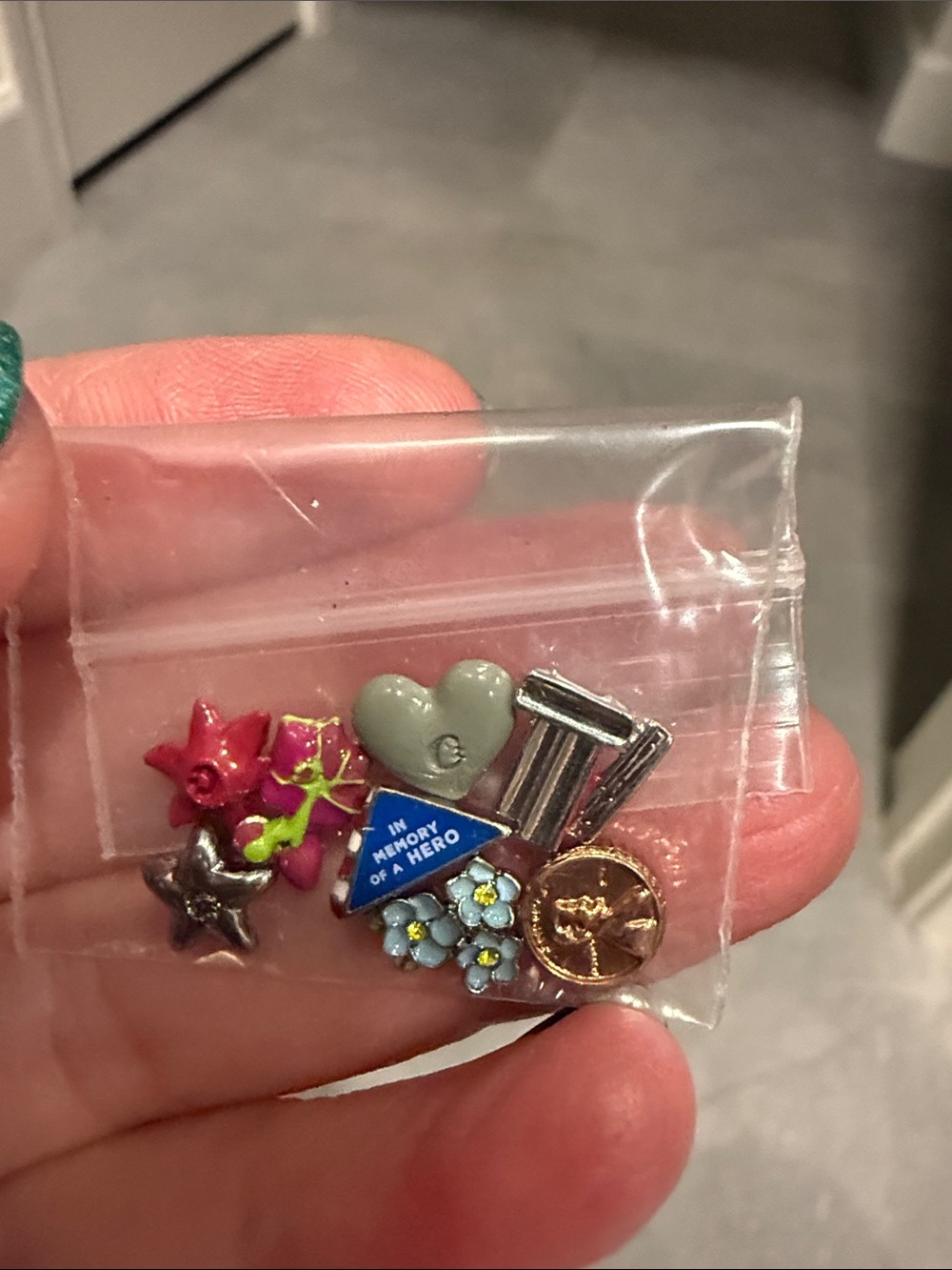 Origami Owl Charm Set - Blue, Red, Gray, Gold, Pink